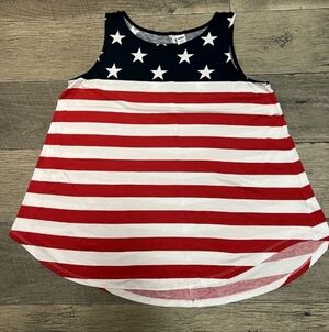 Old Navy Navy Blue and Red Striped Tank Top